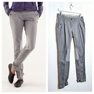 Lululemon Pedal Power Pants Womens 8 Gray Cycling Athletic Activewear Trousers